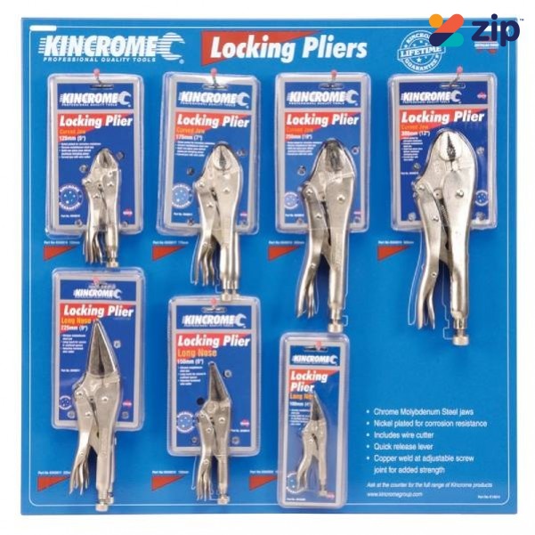 Kincrome K14014 - 14 Piece Locking Pliers Merchandiser