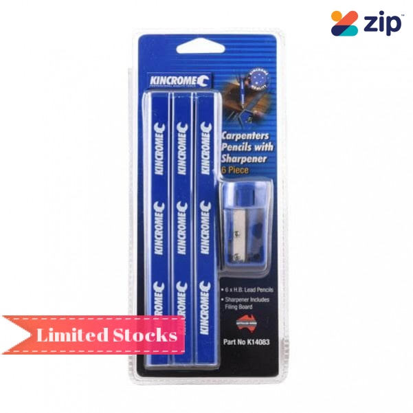 Kincrome K14083 - Pack of 7 Includes Sharpener Carpenters Pencils