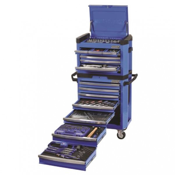 Kincrome K1501 - 329 Piece 15 Draw Electric Blue Combination Tool Kit Workshop Tool Boxes & Trolleys