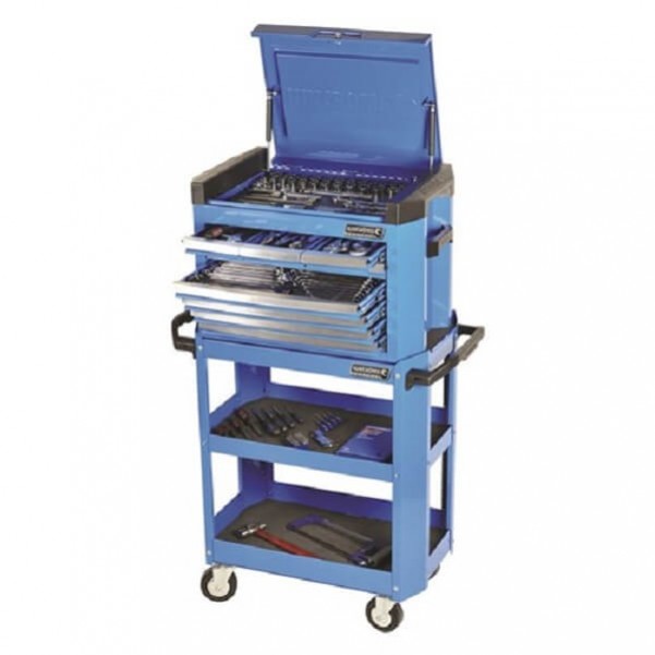 Kincrome K1508 - 1/4, 3/8 & 1/2" Square Drive 208 Piece Contour Tool Cart Kit Workshop Tool Boxes & Trolleys