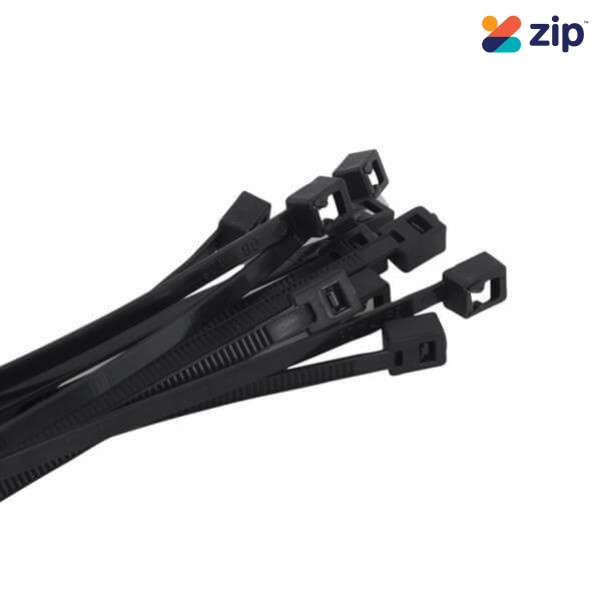 Kincrome K15802 - 280mm 20 Piece Black Self-Cut Cable Tie Pack Cable Ties
