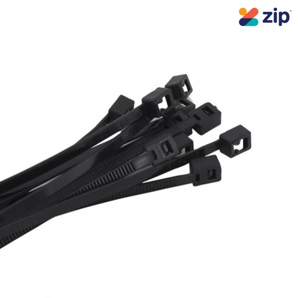 Kincrome K15803 - 280mm 100 Piece Black SELF-CUT Cable Tie Pack Cable Ties