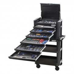 Kincrome K1597MBB - 403 Piece 1/4, 3/8 & 1/2" Drive Black Series Contour Tool Chest c/w Tool Cart  Tool Kit