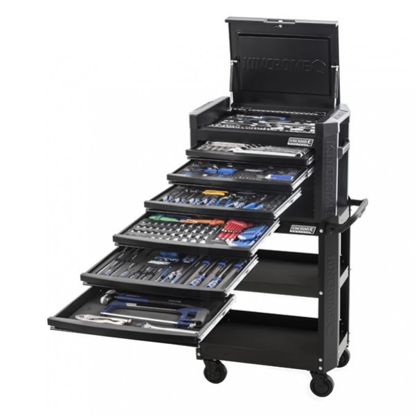 Kincrome K1597MBB - 403 Piece 1/4, 3/8 & 1/2" Drive Black Series Contour Tool Chest c/w Tool Cart  Tool Kit