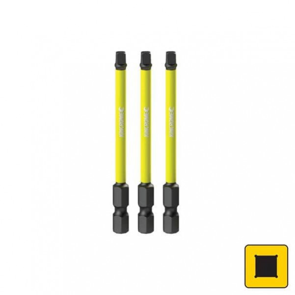 Kincrome K21267 - 75mm 3 Piece Square #1 Impact Bit Drill/Driver Bit Sets