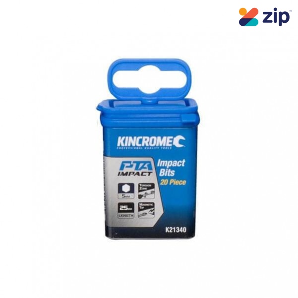 Kincrome K21340 - 5mm 25mm 20 Piece Hex Impact Bit