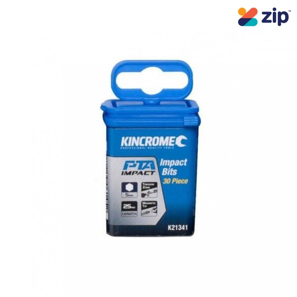 Kincrome K21341 - 5mm 25mm 30 Piece Hex Impact Bit Drill/Driver Bit Sets