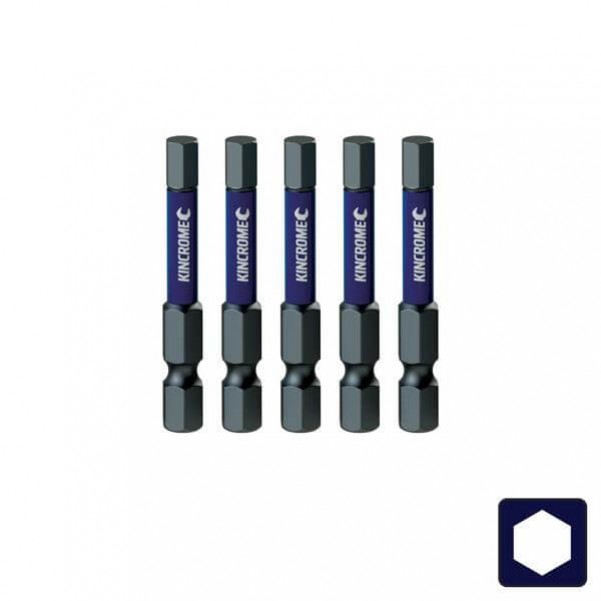 Kincrome K21343 - 5mm 50mm 5 Piece Hex Impact Bit Drill/Driver Bit Sets