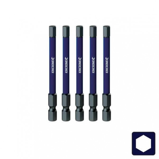 Kincrome K21351 - 5mm 75mm 5 Piece Hex Impact Bit Drill/Driver Bit Sets