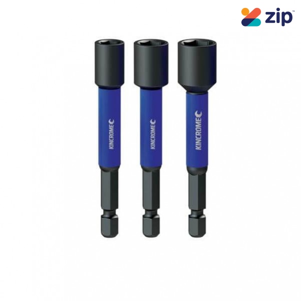 Kincrome K21505 - 65mm 3 Piece Mixed Pack Magnetic Nutsetter Impact Bit Drill/Driver Bit Sets