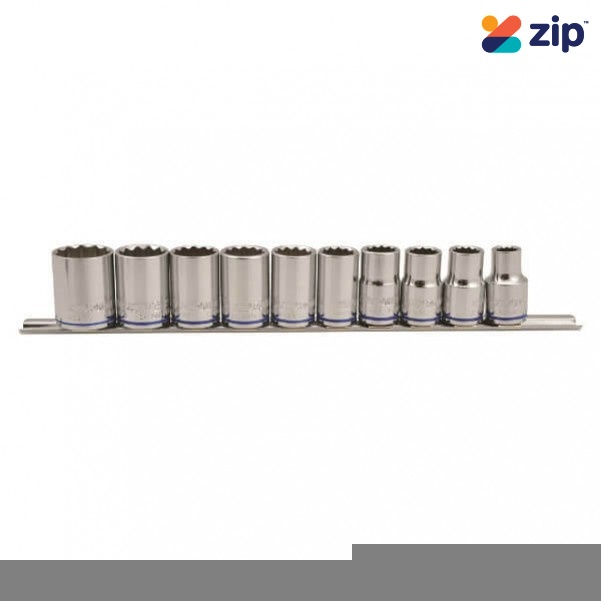 Kincrome K2174 - 10 Piece 1/2" Square Drive Socket Set On Rail Sockets & Accessories