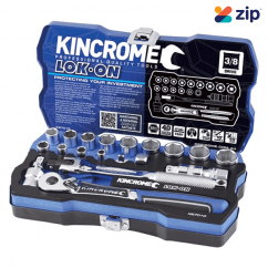Kincrome K27010 - 19 Piece 3/8” Square Drive LOK ON Socket Set – Metric