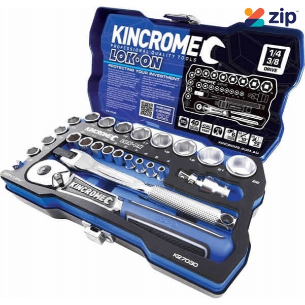 Kincrome K27030 - Lok-on Socket Set 26 Piece 1/4” & 3/8” Square Drive - Metric