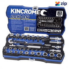 Kincrome K27031 - 44 Piece 1/4" 3/8" Square Drive LOK ON Socket Set – Metric & Imperial