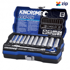 Kincrome K27053 - 13 Piece 1/4" Square Drive LOK ON Socket and Extension Bar Set – Metric