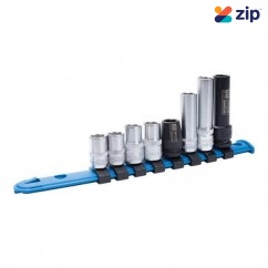 Kincrome K27063 - 8 Piece Metric LOK-ON Single Size Socket Set With 10mm On Clip Rail