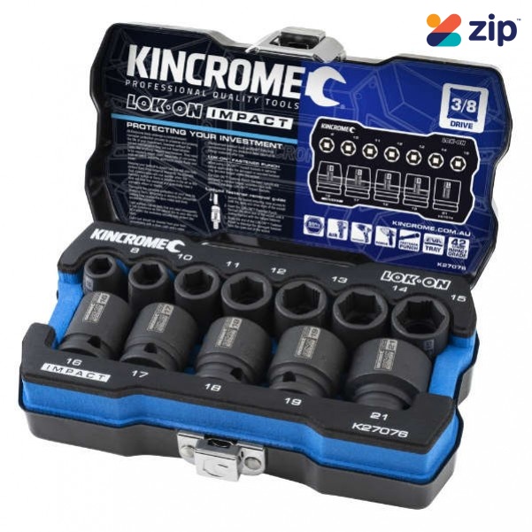 Kincrome K27076 - Metric LOK-ON 12 Piece 3/8" Impact Socket Set