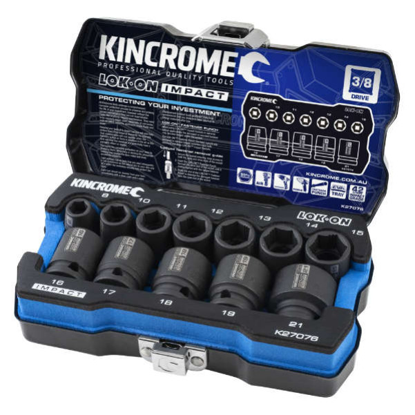 Kincrome K27076 - Metric LOK-ON 12 Piece 3/8" Impact Socket Set Socket Sets Kincrome K27076 - Metric LOK-ON 12 Piece 3/8" Impact Socket Set Socket Sets