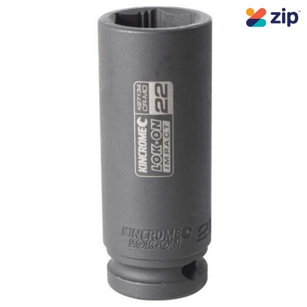 Kincrome K27134 - 22mm 1/2" Drive LOK-ON Deep Impact Socket