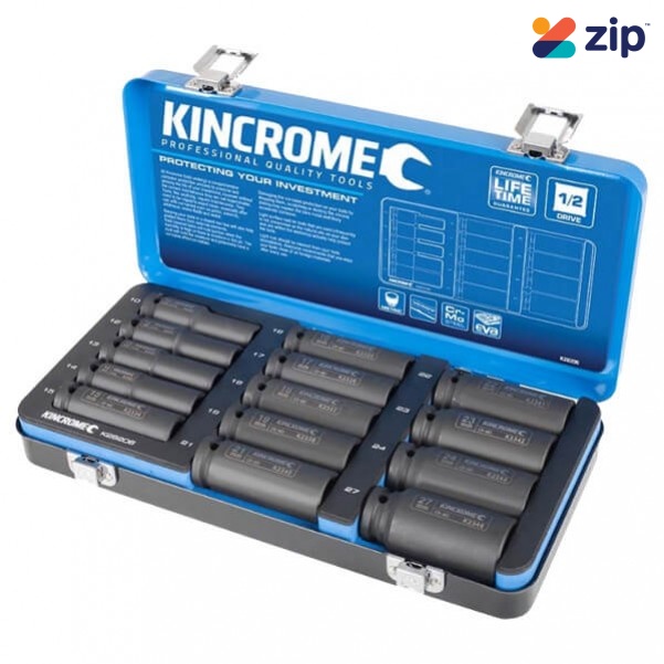 Kincrome K28206 - 14 Piece 1/2" Drive Deep Impact Socket Metric Set