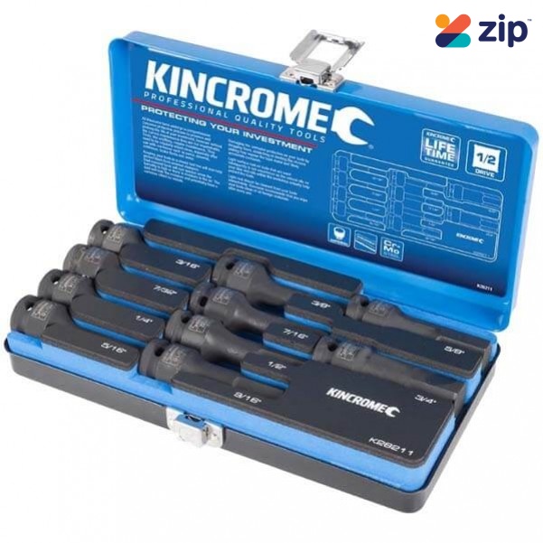 Kincrome K28211 - 10 Piece 1/2 Inch Drive Impact Hex Socket Set Imperial Socket Sets