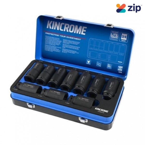 Kincrome K28245 - 10 Piece 3/4 Drive Deep Imperial Impact Socket Set 