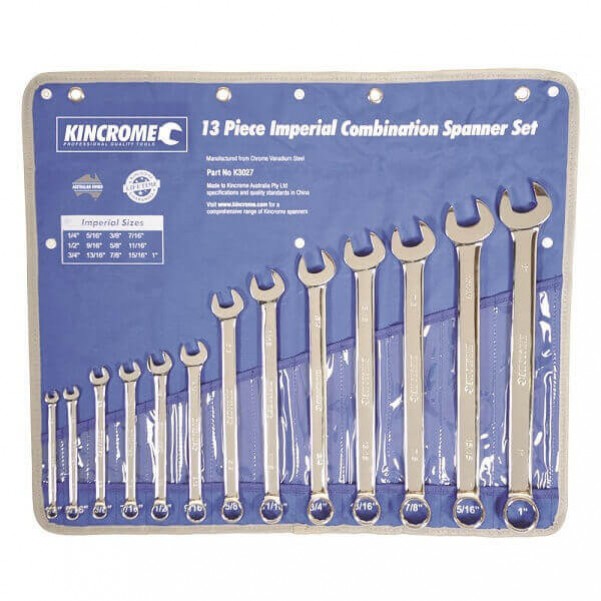 Kincrome K3027 - 13 Piece Imperial Combination Spanner Set Spanner