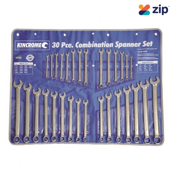 Kincrome K3030 - 30 Piece Imperial & Metric Combination Spanner Set