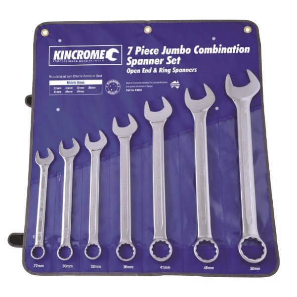 Kincrome K3035 - 7 Piece Jumbo Combination Spanner Set Socket Sets