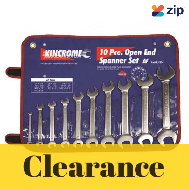 Kincrome K3041 - 10 Piece Open End Imperial Spanner Set