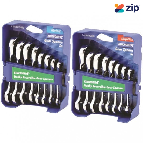 Kincrome K3802B - 16 Piece Metric & Imperial Combination Stubby Gear Spanner Set