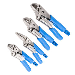 Kincrome K40081 - 4pce Soft Grip Long Nose & Curved Jaw Locking Plier Set