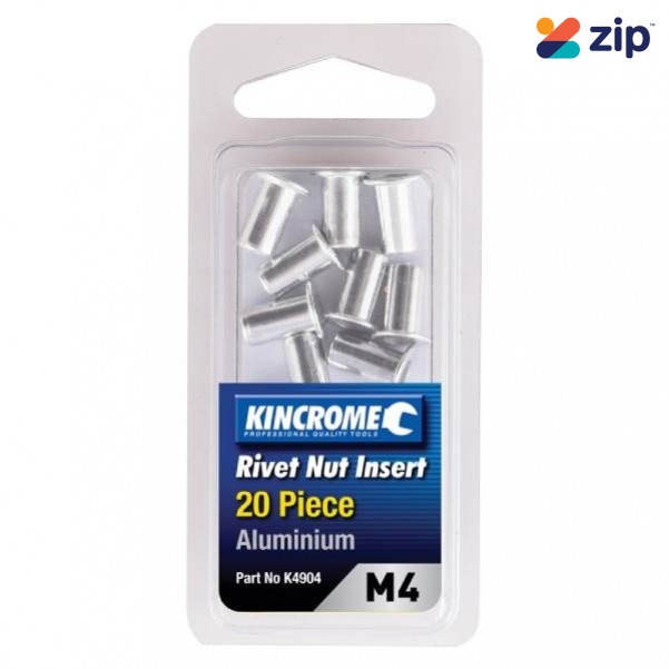Kincrome K4904 - 20 Piece M4 Aluminum Rivet Nut Insert