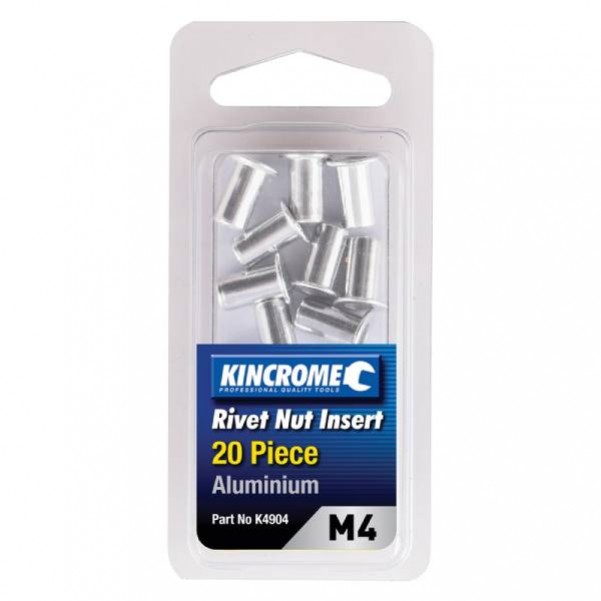 Kincrome K4904 - 20 Piece M4 Aluminum Rivet Nut Insert