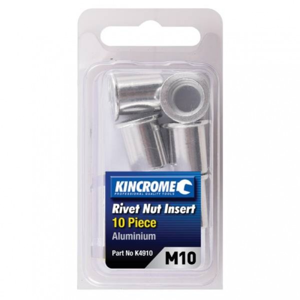 Kincrome K4910 - 10 Piece M10 Aluminum Rivet Nut Insert