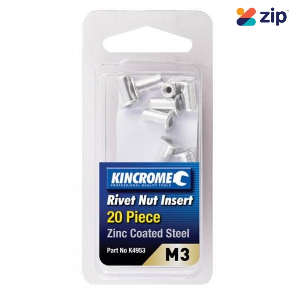 Kincrome K4953 - M3 (Zinc Coated Steel) 20 Pack Rivet Nut Insert