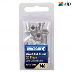 Kincrome K4956 - 10 Piece M6 Zinc Coated Steel Rivet Nut Insert 