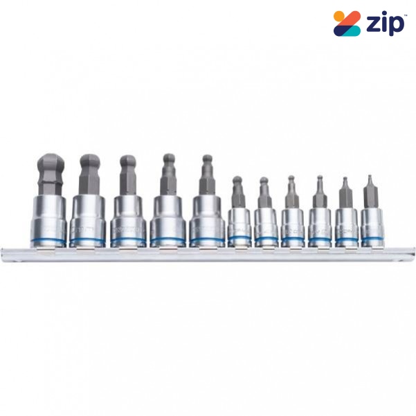 Kincrome K5423 - 11 Piece 1/4 & 3/8" Drive Short Series BALL-END Hex Socket Set