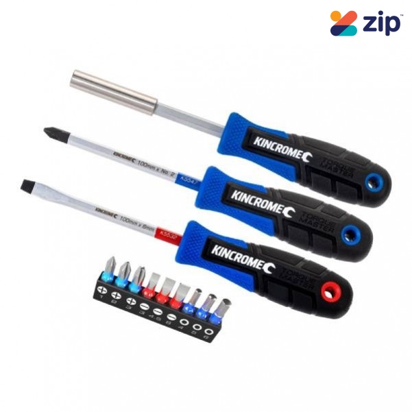 Kincrome K5516 - 12 Piece TorqueMaster Screwdriver & Bit Set