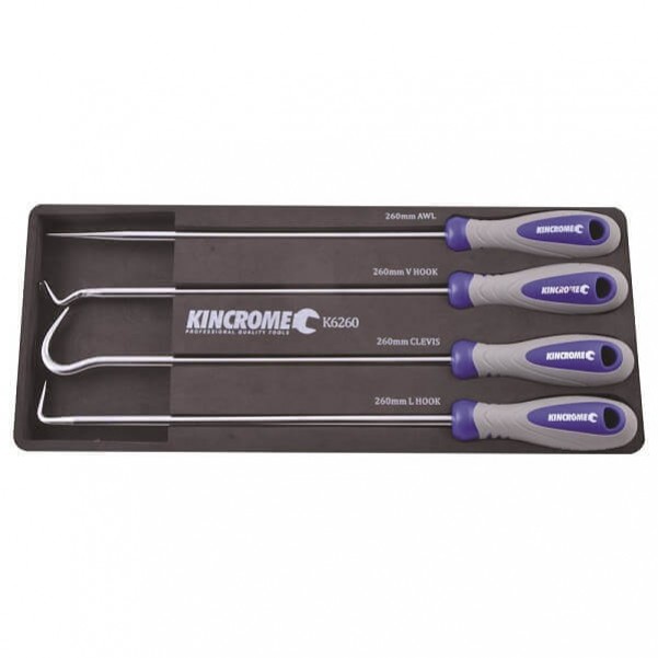 Kincrome K6260 - 4 Piece 260mm Large Hook & Pick Set Scraping Tools