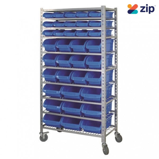 Kincrome K7107 - 36 Bin 10 Shelf Mobile Storage Rack Shelving & Tool Hanging