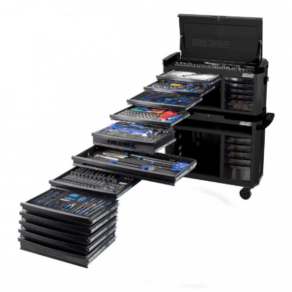 Kincrome P1810MB - 551 Piece 22 Drawer Extra-Wide 1/4, 3/8 & 1/2" Drive Black Series Contour Tool Workshop Tool Kit
