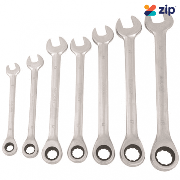 Supatool S030005 - 7 Piece Metric Combination Gear Spanner Set