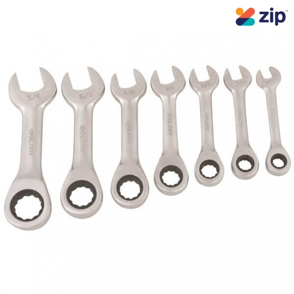 Supatool S030007 - 7 Piece Combination Stubby Gear Spanner Set