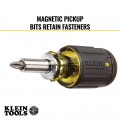 Klein A-32308 - 8-in-1 Multi-Bit Adjustable Length Stubby Screwdriver