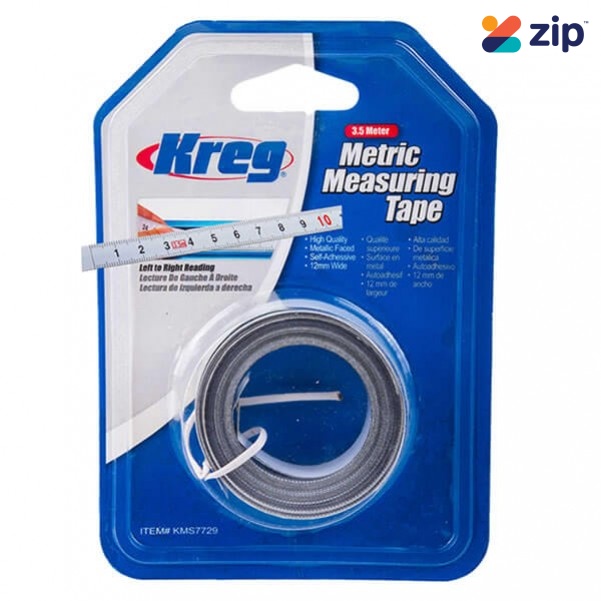 Kreg 3.5 Meter Self-Adhesive Measuring Tape - Left to Right Reading  (KMS7729)