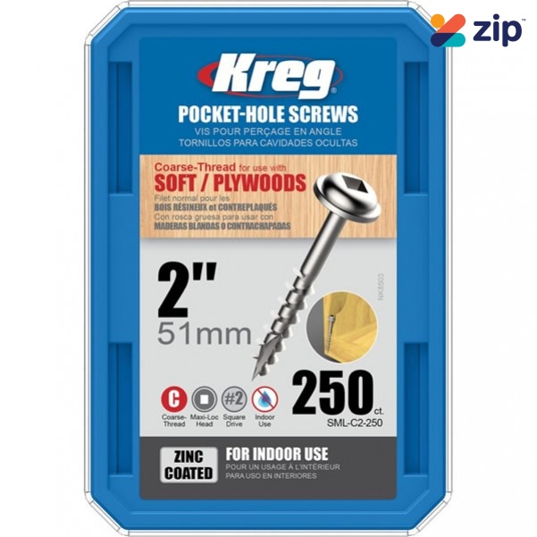 Kreg SML-C2-250 - 2" #8 Coarse Washer Head Pocket Screws