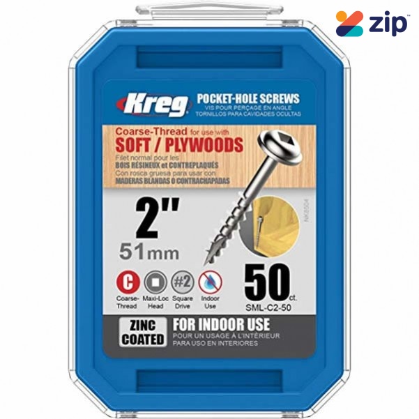 Kreg SML-C2-50 - 2" #8 Coarse Washer Head Pocket Screws  Pocket Screws