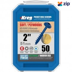 Kreg SML-C2B-50 - Pk50 2" #8 Coarse Blue Kote WR Pocket Screws Pocket Screws
