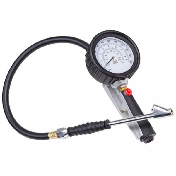 KUANI KP79G07 - 220PSI Dual Chuck Pistol Grip Tyre Gauge Automotive Service Tools